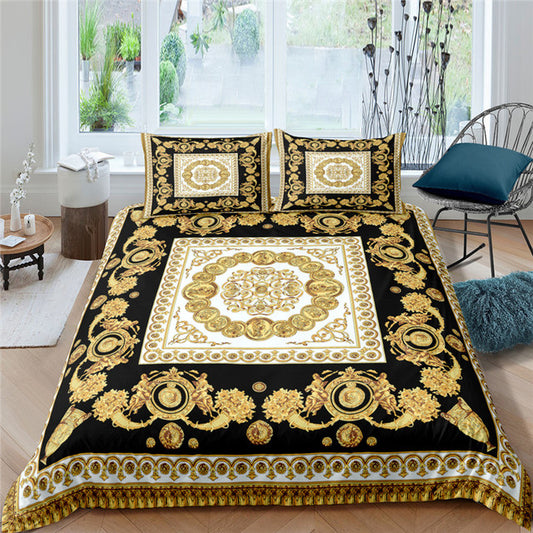 European-Style Printed Quilt Ver Luxury Bedding Set Comfort