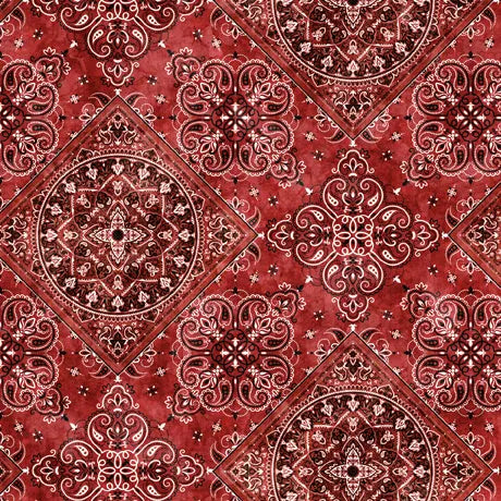 Red Bandana Wideback Cotton Fabric per yard