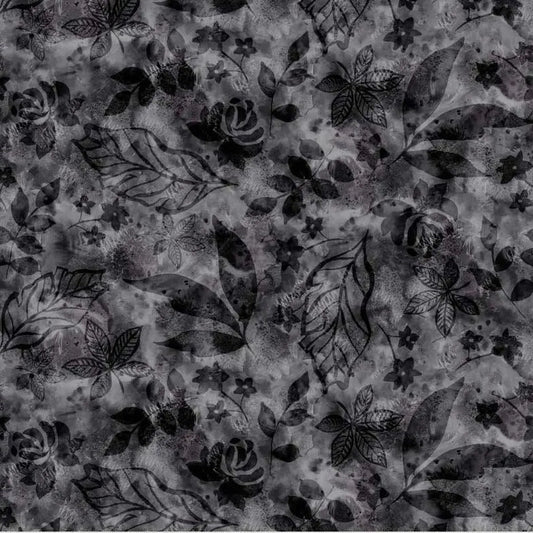 Black Botanics Cotton Wideback Fabric Per Yard