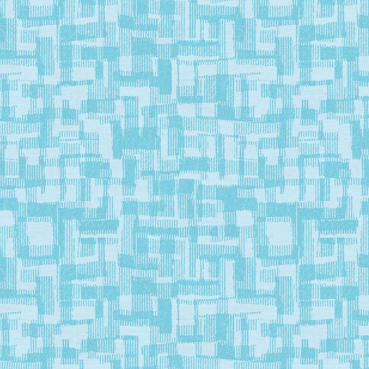 Blue Light Teal Tonal Barcodes Cotton Wideback Fabric Per Yard