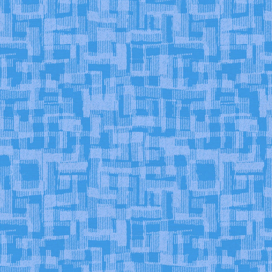 Blue Tonal  Barcodes Cotton Wideback Fabric Per Yard