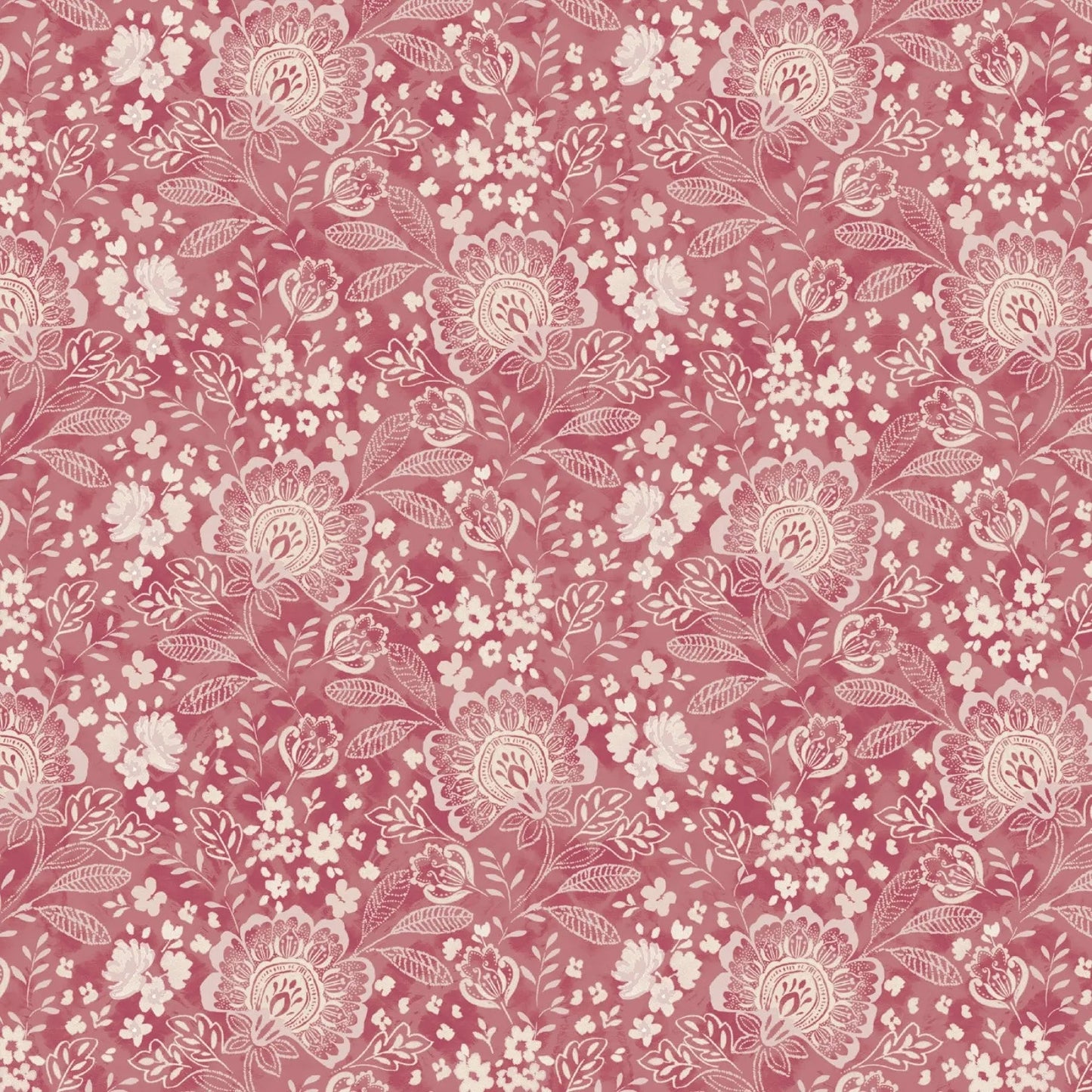 Pink Jacobean Allover Elizabeth Fabric Per Yard