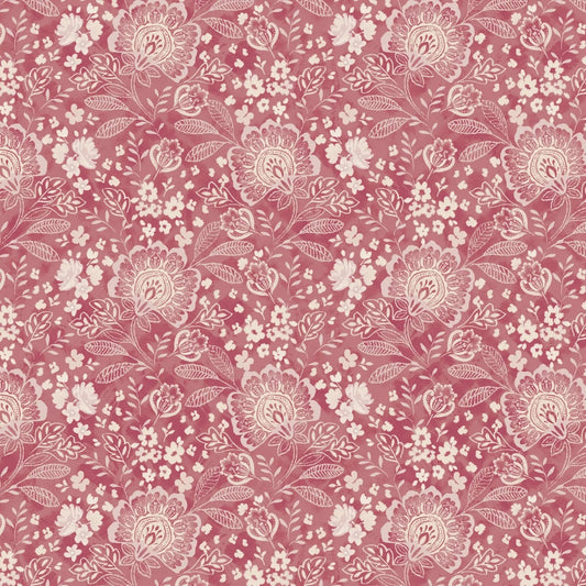 Pink Jacobean Allover Elizabeth Fabric Per Yard