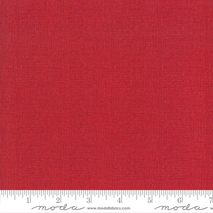 Red Scarlet Thatched Cotton Wideback Fabric Per Yard