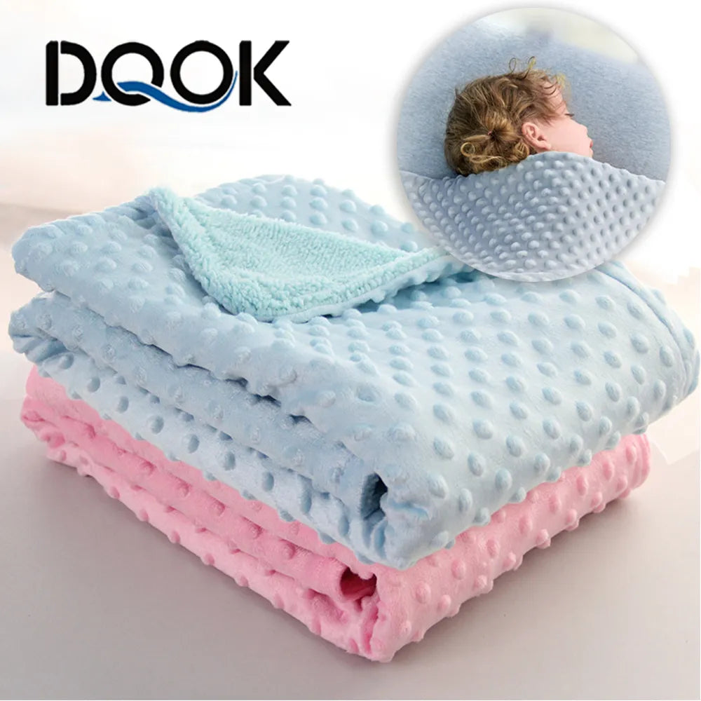 Baby Blanket & Swaddling Newborn Thermal Soft Fleece Blanket Winter Solid Bedding Set Cotton Quilt Infant Bedding Swaddle Wrap