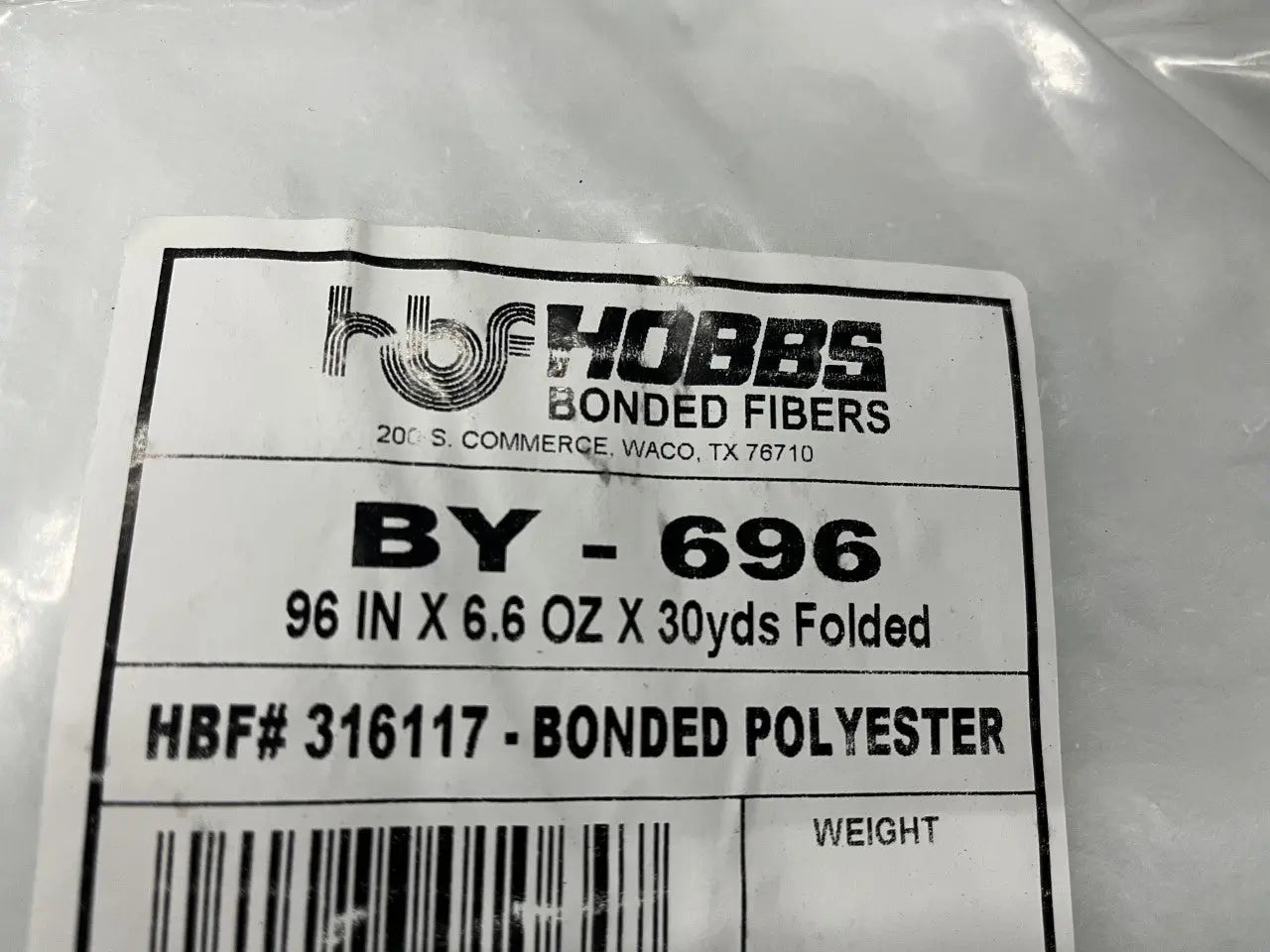 Hobbs Polyester 6oz 96" Wide Batting Roll